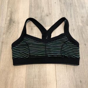 Zella Minty Green Stripes Sports Bra Medium